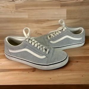 Vans Off the Wall Periwinkle Light Blue Suede Low Top Lace Up Shoes Women's Sz 9
